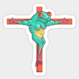 Zero Frog Cross Sticker